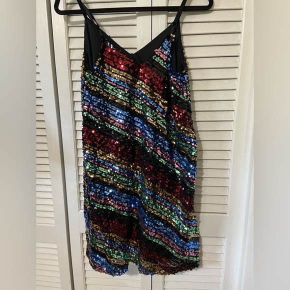 ✨🌈 NWOT Free Press multi-colored sequin dress women's size M 🌈✨ - Picture 3 of 5